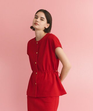 GRACE CONTINENTAL ダブルクロスジャージトップ レッド