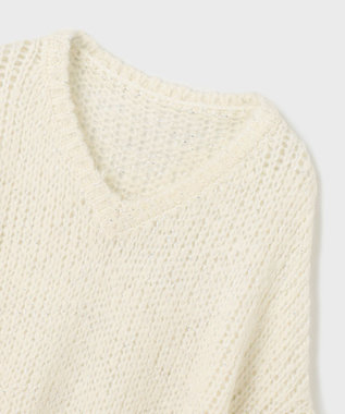 美品 畦スヌード 完売 グレー スパンコール畦ニットトップ （ニット・セーター）｜GRACE