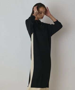GRACE CONTINENTAL バイカラーカットワンピース ブラック