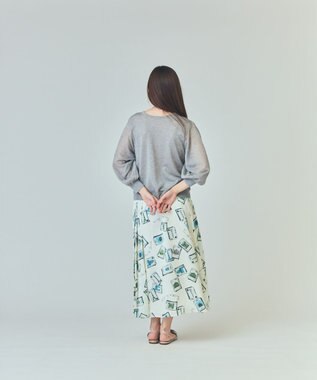 GRACE CONTINENTAL ラメシアーニットトップ グレー