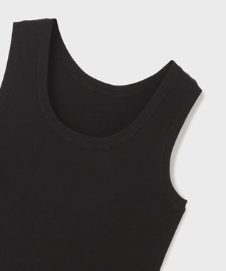 GRACE CONTINENTAL Uネックリブニットトップ ブラック