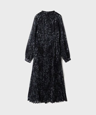 GRACE CONTINENTAL ミナモドットプリントプリーツワンピース ブラック