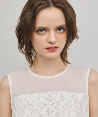 GRACE CONTINENTAL コード刺繍ワンピース ホワイト