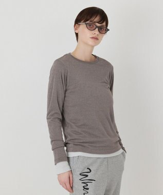 GRACE CONTINENTAL ラメクルーカットトップ グレー