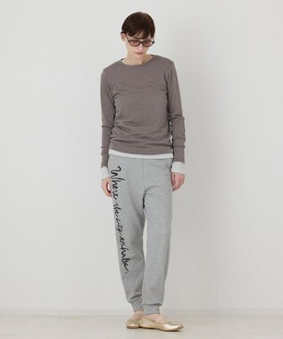 GRACE CONTINENTAL ラメクルーカットトップ グレー