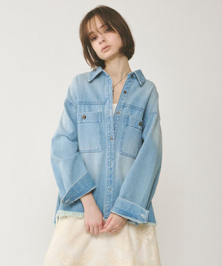 GRACE CONTINENTAL オーバーデニムシャツ サックス
