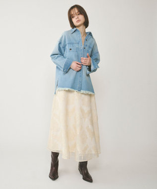 GRACE CONTINENTAL オーバーデニムシャツ サックス