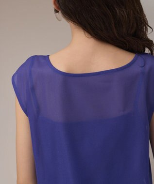 GRACE CONTINENTAL オーガンドレープトップ ブルー