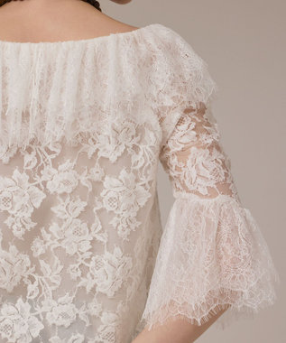 GRACE CONTINENTAL レースコンビフリルブラウス ホワイト