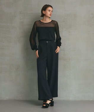 GRACE CONTINENTAL ラメコンビシアーニット ブラック