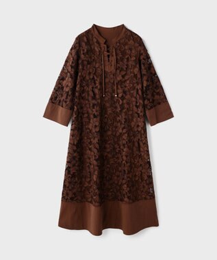 GRACE CONTINENTAL カットワークAラインワンピース ブラウン