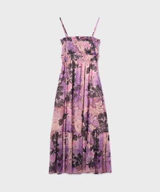 GRACE CONTINENTAL タイダイリーフプリントワンピース ラベンダー