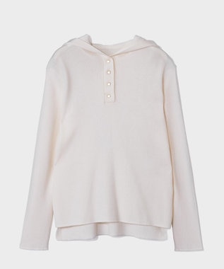 GRACE CONTINENTAL メリノウールリブフーディー ホワイト