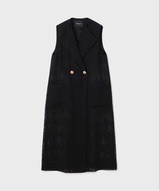 美品✨グレースクラス ブロックチェックニットベスト ジレ ロング丈 ブラック imgrc0084130215.jpg