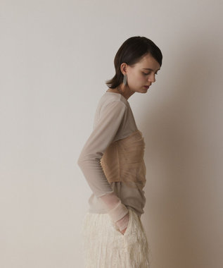 GRACE CONTINENTAL チュールベアトップ ベージュ