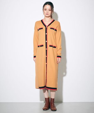 バイカラーロングニットカーディガン Grace Continental Grace Continental グレースコンチネンタル 通販 バイカラーロングニットカーディガン Grace Continental Grace Continental グレースコンチネンタル 通販