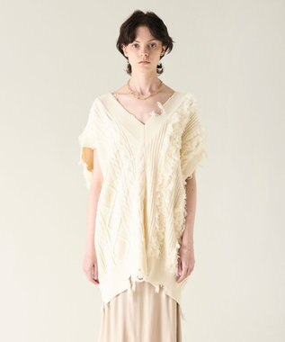 【グレースコンチネンタル】メッシュVネックニットトップ クラッシュニットトップ / GRACE CONTINENTAL | GRACE