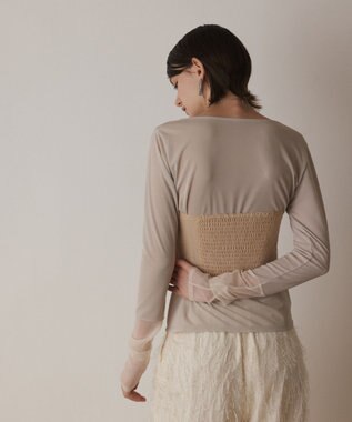 GRACE CONTINENTAL チュールベアトップ ベージュ