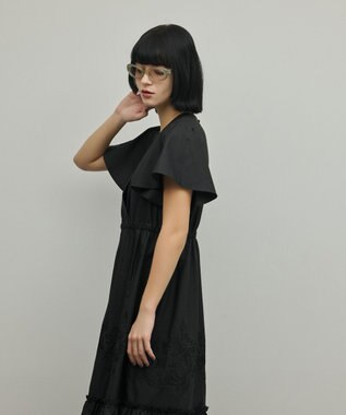 GRACE CONTINENTAL カットワーク刺繍ワンピース ブラック