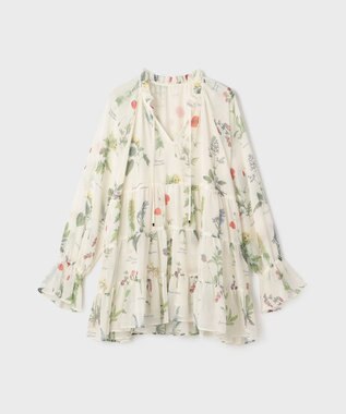 GRACE CONTINENTAL ボタニカルプリントチュニックトップ キナリ