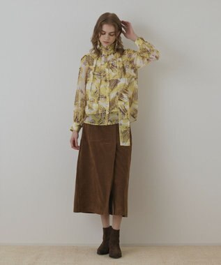 GRACE CONTINENTAL スカ－フタイブラウス イエロー