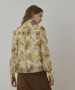 GRACE CONTINENTAL スカ－フタイブラウス イエロー