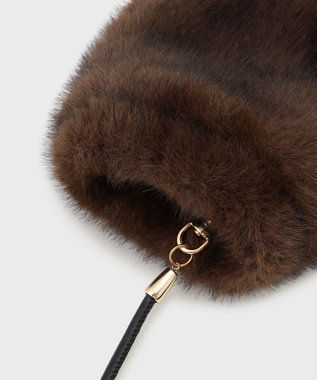 GRACE CONTINENTAL LOU ANDREA フェイクファーミトン ブラウン