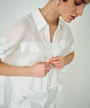 GRACE CONTINENTAL ショートポンチョシャツ ホワイト