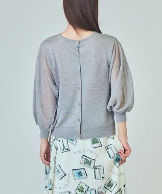 GRACE CONTINENTAL ラメシアーニットトップ グレー