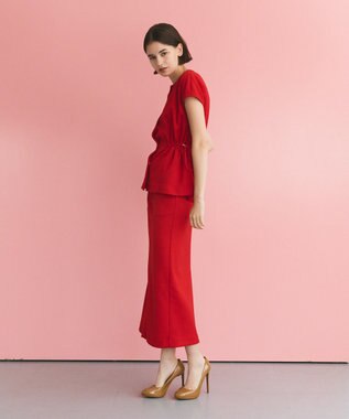 GRACE CONTINENTAL ダブルクロスジャージトップ レッド