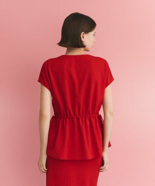 GRACE CONTINENTAL ダブルクロスジャージトップ レッド