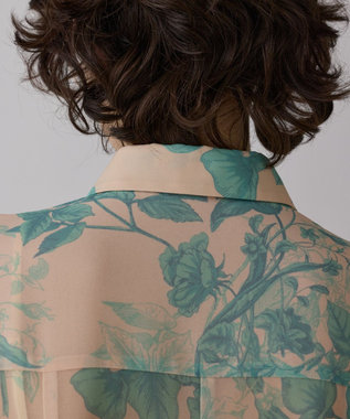 GRACE CONTINENTAL シャドーフラワープリントワンピース グリーン