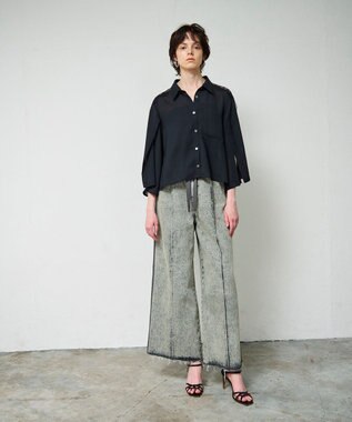 GRACE CONTINENTAL デニムワイドイージーパンツ グレー