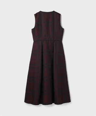 GRACE CONTINENTAL シャドーチェックワンピース ボルドー