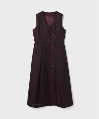 GRACE CONTINENTAL シャドーチェックワンピース ボルドー