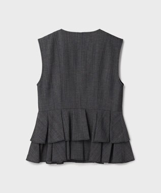 GRACE CONTINENTAL シャンブレーフリルベスト グレー