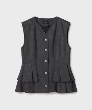 GRACE CONTINENTAL シャンブレーフリルベスト グレー