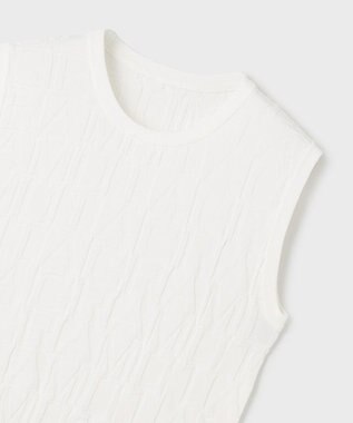 GRACE CONTINENTAL モノグラムニットトップ ホワイト