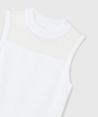 GRACE CONTINENTAL シアーグロスニットトップ ホワイト