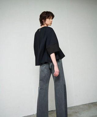 GRACE CONTINENTAL ランタンスリーブトップ ブラック