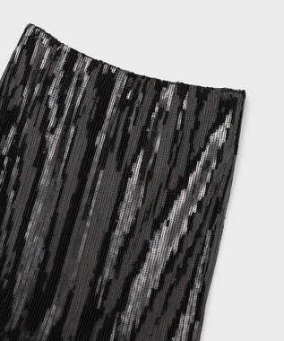 GRACE CONTINENTAL スパンコールフリンジスカート ブラック