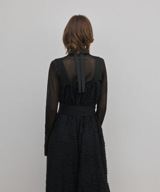 GRACE CONTINENTAL カットジャガードサロペット ブラック