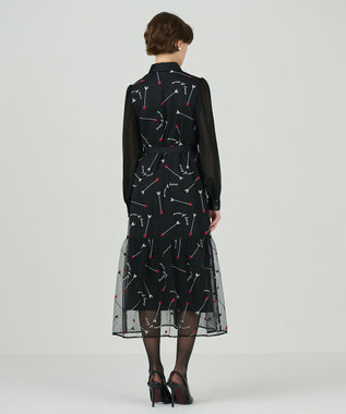 GRACE CONTINENTAL ハートアロー刺繍ワンピース ブラック