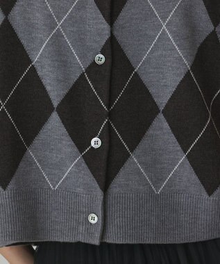 GRACE CONTINENTAL アーガイルニットベスト グレー