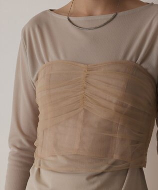 GRACE CONTINENTAL チュールベアトップ ベージュ