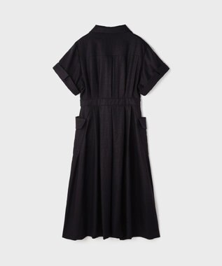 GRACE CONTINENTAL リネンタッチミリタリードレス ネイビー