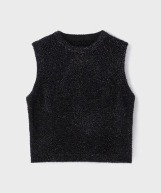 GRACE CONTINENTAL ラメフェザ－ニットトップ ブラック