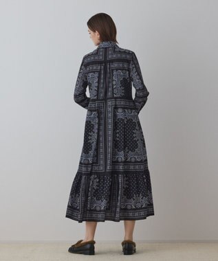 GRACE CONTINENTAL バンダナプリントシャツワンピース ブラック