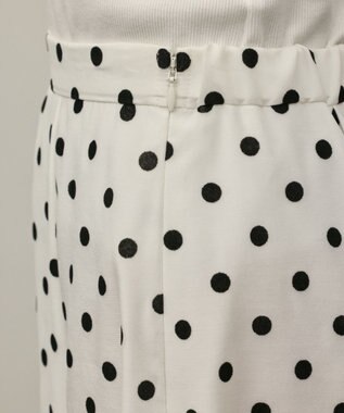 GRACE CONTINENTAL ドットフロッキータックスカート ホワイト