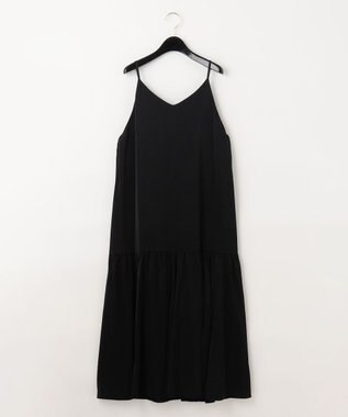 GRACE CONTINENTAL サテンフレアキャミワンピース ブラック